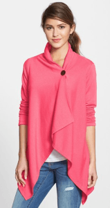 asymmetrical fleece cardigan by bob eau