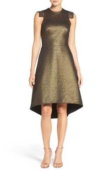 metallic-jacquard-dress